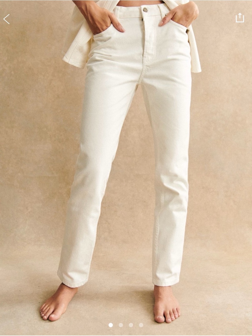 Sezane Brut Sexy Straight Leg Jeans in Cream